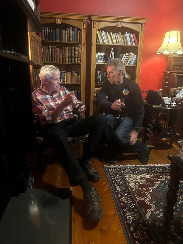 Two men chatting in the Convent at Koroit library.