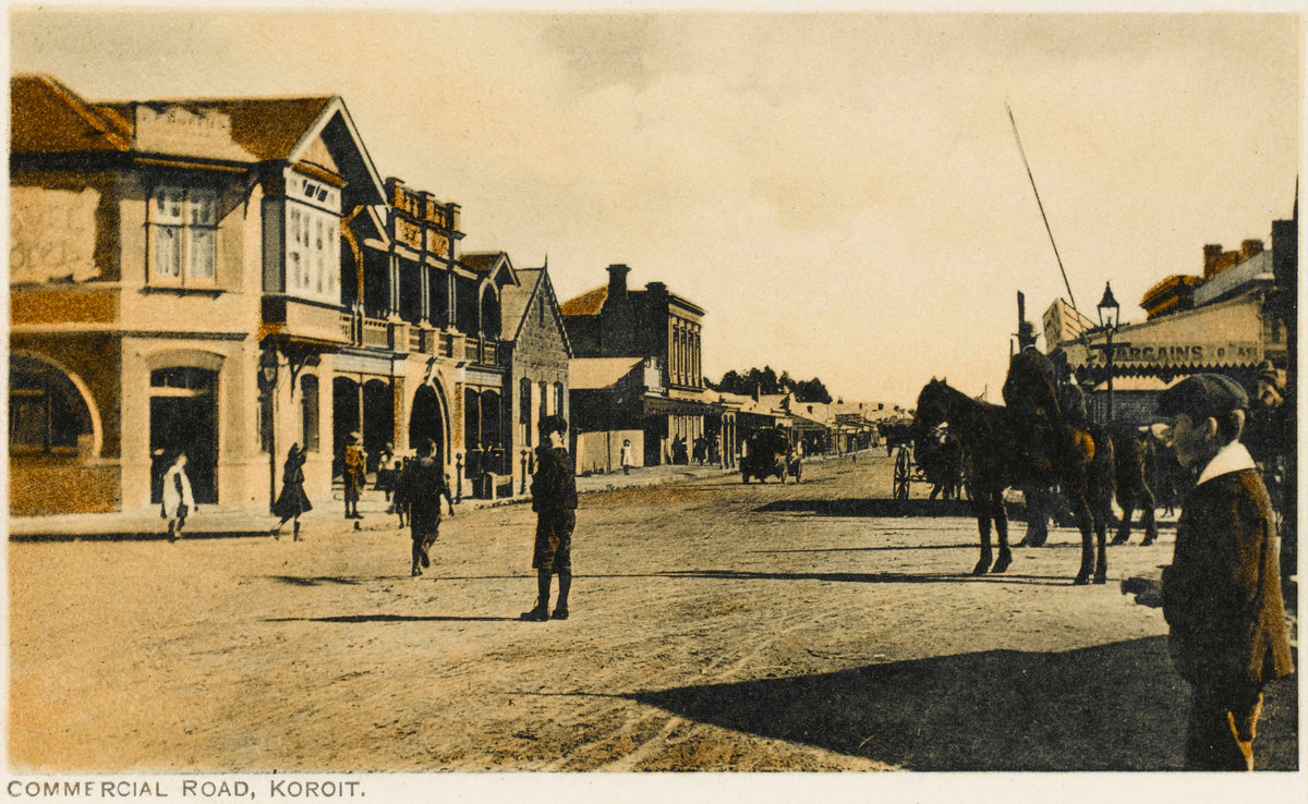 An old photograph showing the main street of koroit. This main street is a short 10 min walk from the Convent at Koroit.