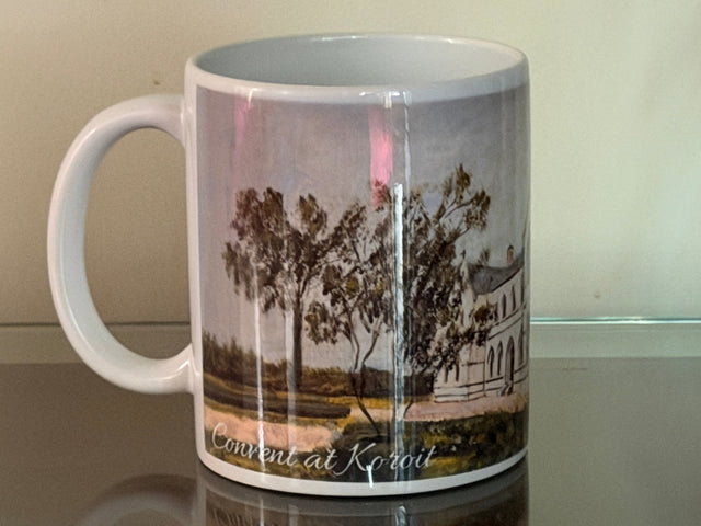 Mug with picture of the Convent at Koroit on it.