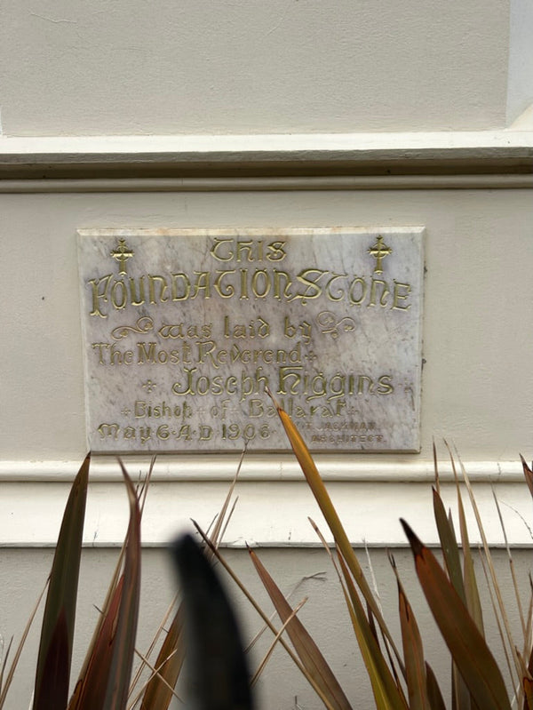 "Historical event on May 6, 1906, where Bishop Higgins of Ballarat and Archbishop Carr of Melbourne laid the foundation stone for the Koroit Convent, drawing 3,000 people. The ceremony marked a significant milestone for the Catholic community, emphasizing the Church's dedication to providing secular and religious education."